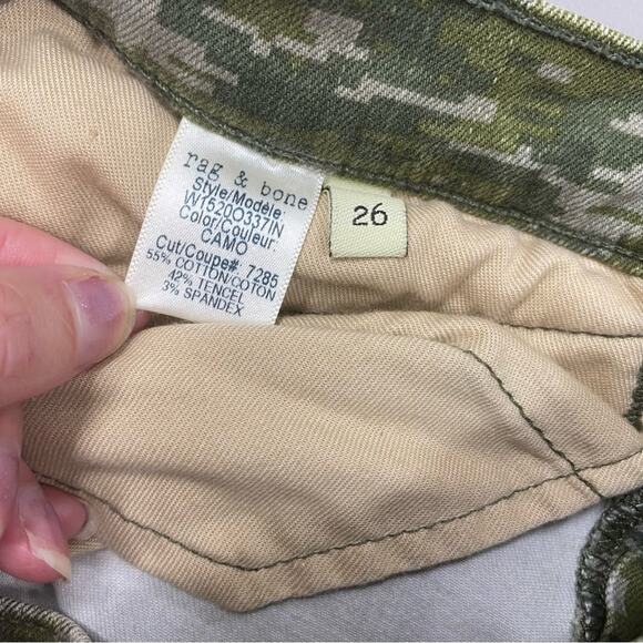 Rag & Bone For Intermix Camo Army Pant Skinny Jeans Zip Side Green Pockets Sz 26 - Picture 3 of 8